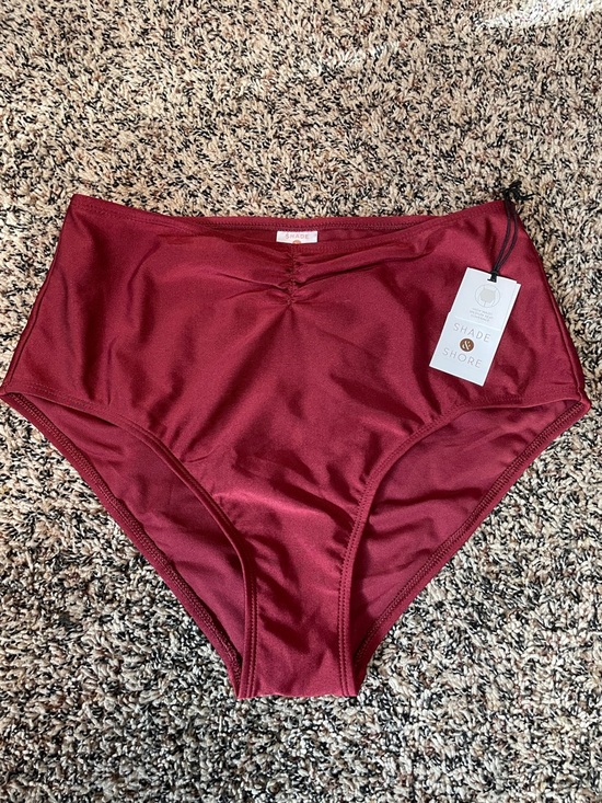 Shade & Shore Other - Shade & Shore High-Waist Bikini Bottoms - Burgundy Wine Size M (8-10) | NWT